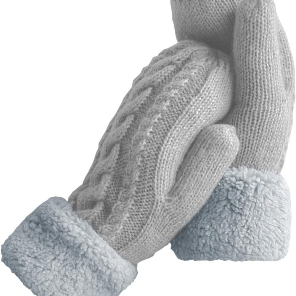 Women's Winter Gloves Warm Lining - Cozy Wool Knit Thick Gloves Mittens